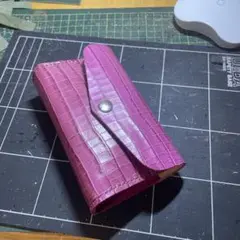 ピンク クロコダイル風 小物入れ