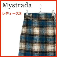 N3858★美品★マイストラーダ*レディースS*コットン混*チェック柄スカート