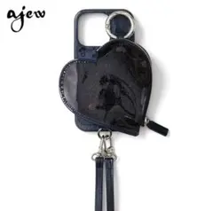 ajew PVC heart iphone13 ハートケース ブラック