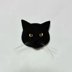 羊毛フェルト 猫ブローチ 黒猫 - メルカリ