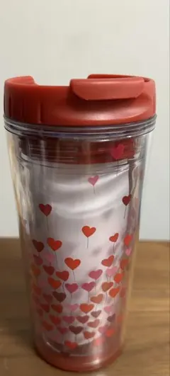 こ*ん様 スターバックス＊ハート柄 赤 プラスチック タンブラー