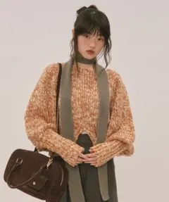 loin nuit mix color puff knitミックスカラーニット