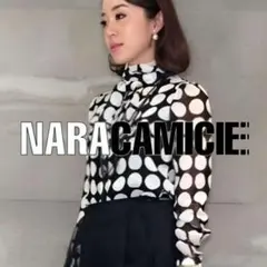 【極美品25300円】ナラカミーチェ♦春物✨ドット柄シフォンボウタイ