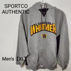 z84 【SPORTCO AUTHENTIC】パーカー XL グレー×ネイビー