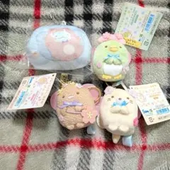 新品　すみっコぐらし庵 ぶらさげぬいぐるみ　桜の妖精　ぺんぎん？　とんかつ　ねこ