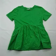 ★ZARA フリルカットソー グリーン系 Sサイズ