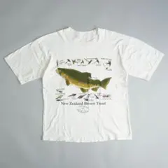 古着 00sビンテージ ブラウン トラウト イラスト Tシャツのサムネイル