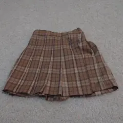 UNIQLO 　ブラウン　チェック プリーツスカートキュロット 120