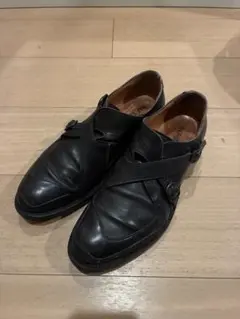 RAF SIMONS レザー ダブルモンクストラップシューズ