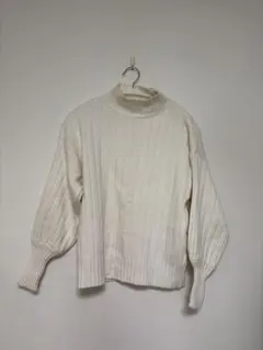 GRL ハイネック リブニット ホワイト