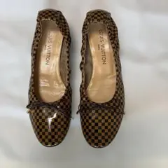 LOUIS VUITTON ダミエ柄 パテントレザー バレエシューズ 36 Louis Vuitton ダミエ ミュール 36 - メルカリ