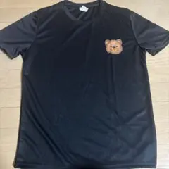 クマ刺繍 黒 Tシャツ