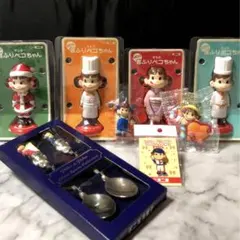 不二家　ペコちゃん　首ふり フィギュア　シルバースプーン　ピンバッジ　希少