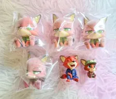 4/19まで＊ 未使用 ＊ ズートピア ニック・ワイルド フィギュア 6点