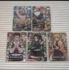 ㉖鬼滅の刃ステンドグラスカード レア箔押し 煉獄 悲鳴嶼 伊之助 炭治郎 善逸