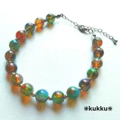 天然石風ビーズ ブレスレット