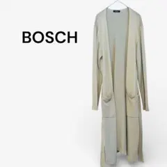 ボッシュBOSCH ロングカーディガン ベージュ系 ポケット付き M 体型カバー