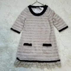 新品未使用品♡アクシーズファム ワンピース 裾レース 7分袖 Mサイズ