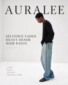 AURALEE SELVEDGE FADED HEAVY WIDE PANTS