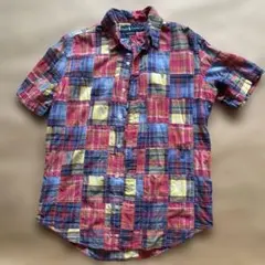 希少】ラルフローレン パッチワーク 半袖シャツ キッズL（大人XS〜M