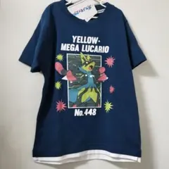 ポケットモンスター イエローメガルカリオ Tシャツ ネイビー No.448