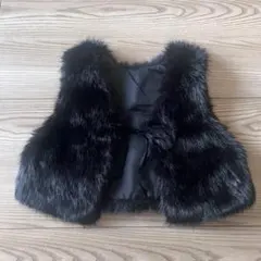★Re:EDIT★ブラック★フェイクファーベスト★Mサイズ★