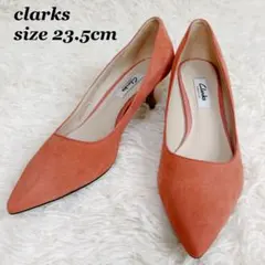 Clarksクラークス パンプス ポインテッドトゥ23.5cm サーモンピンクのサムネイル