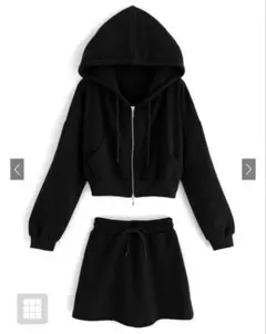 GRL パーカー×ミニスカート裏起毛スウェットセットアップ