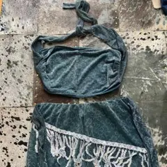 値下げ‼️新品　緑色 ベリーダンス セットアップ