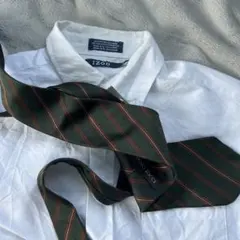 90s IZOD シャツ　古着ネクタイセット　y2k 海外ストリート　短丈