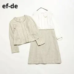 新品　ef-de　フォーマルスーツ　ワンピース　ジャケット　ツイード　11号