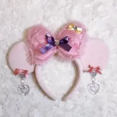 ディズニー カチューシャ フリル ピンク リボン イアリング ミニー かわいい