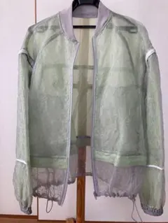 ジーナシス 春夏 緑 シフォン風ジャケット