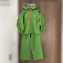 mont-bell モンベル　キッズ　110 レインコート　上下セット　黄緑