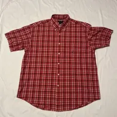 NAUTICA オーバーサイズ 赤チェック ボタンダウンシャツ