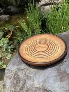天然木 漆器 丸盆 輪島塗風 伝統工芸品　ヴィンテージ