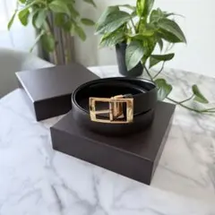 美品☆POLENE ベルト ブラック ゴールド金具 - メルカリ