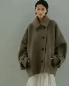 【最終値下げ】casa fine ダブルブレストコート　ブラウン