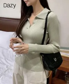 shein dazy リブ編み　ニットセーター　長袖