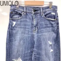 【UNIQLO】ダメージジーンズ　デニム　ブルー　25インチ