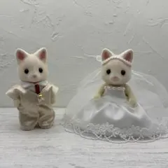 シルバニアファミリー　ハンドメイド　ウエディングドレスセット
