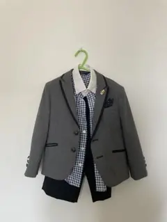 フォーマルスーツ 110cm グレー チェック柄