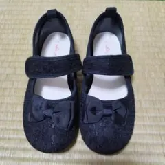 フォーマルシューズ★黒いリボン付き★22センチ