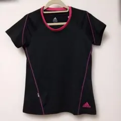 adidas ラグランTシャツLサイズ　 ブラック/ピンク