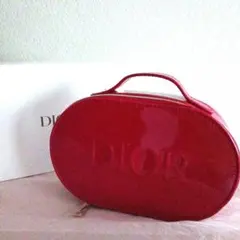 ディオール♡エナメル バニティポーチ 赤ノベルティ ギフトBOX•ショッパー付