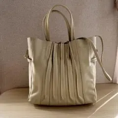 ear PAPILLONNER イアパピヨネ プリーツ巾着バッグ 2wayバッグ