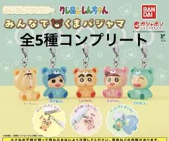 クレヨンしんちゃん めじるしアクセサリー みんなでくまパジャマ　5種コンプリート