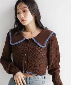 ふ*や様 ＢＩＧカラーレーシーニットＬＳ