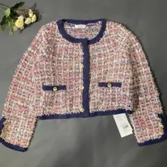 スナイデル ツイードジャケット 金ボタン ショート丈 Fサイズ 上品 人気 春