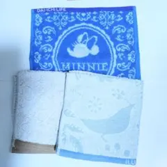 【Minnie】ミニーマウス　ハンドタオル　タオルハンカチ　3枚セット